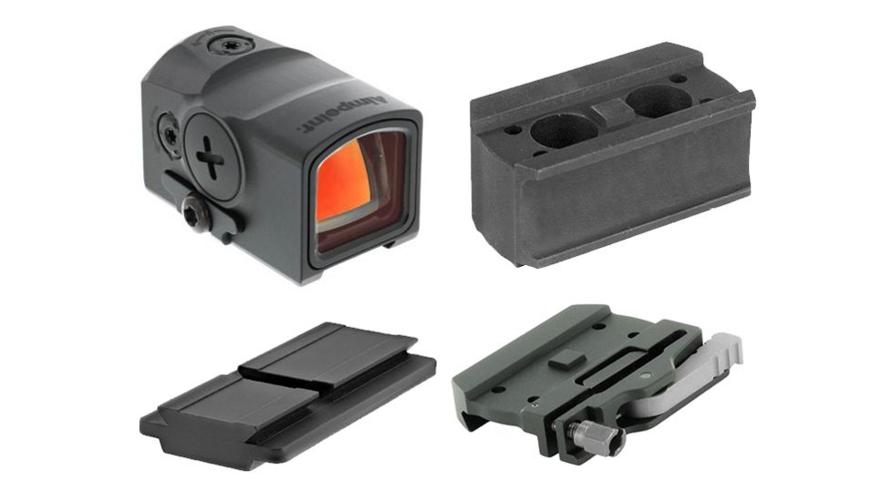 Aimpoint Acro P-1 Red Dot Reflex Sight, 3.5 MOA Dot Reticle, w/ LRP Base &amp; Micro Spacer, Black, Semi Matte, Anodized, 200504-KIT2