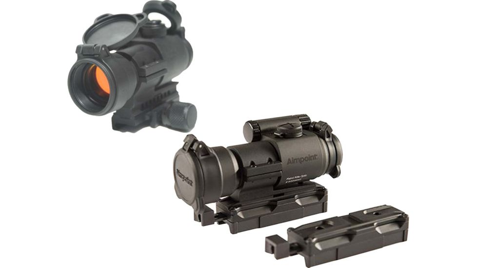 Aimpoint PRO - Patrol Rifle Optic - Red Dot Reflex Sight, 2 MOA Dot Reticle, 1x38mm, w/ SIDELOK Mount, QRP2 Mount &amp; Spacer, Black, Semi Matte, Anodized, 12841-KIT1
