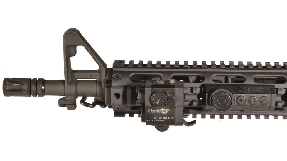 AimShot Compact Rifle 1mW Green Laser w/ Integral QR Mount, Rail Mount Pressure Pad, KT8103IR-GEN-II