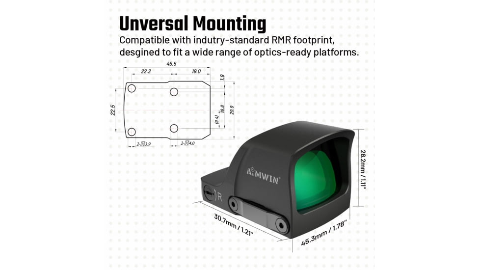 AIMWIN PN120 Green Dot Sight RMR Footprint