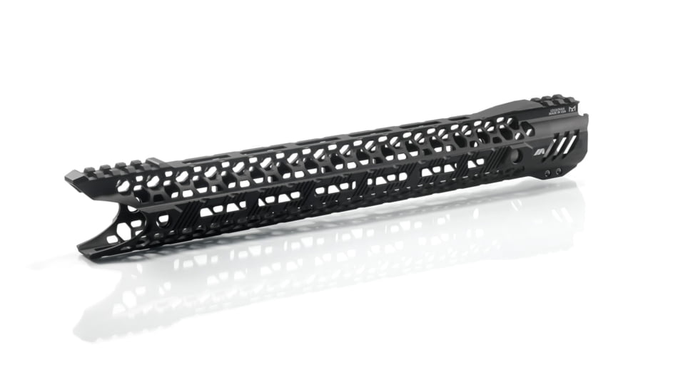 Airborne Arms Leviathan Featherweight Handguard w/ Titanium Barrel Nut, AR-15, 15in Length, 6061-T6 Aluminum, Anodized, Black, Medium, ABN-AAHG-L15B