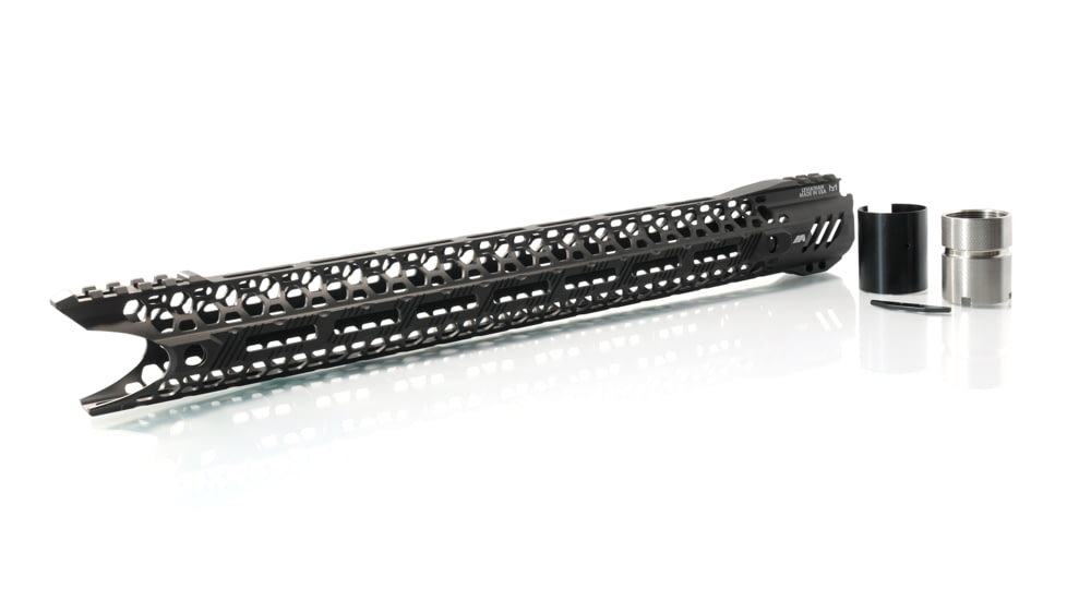 USED Airborne Arms Leviathan Featherweight Handguard w/ Titanium Barrel Nut, AR-15, 15in Length, 6061-T6 Aluminum, Anodized, Black, Medium, ABN-AAHG-L15B, EDEMO1