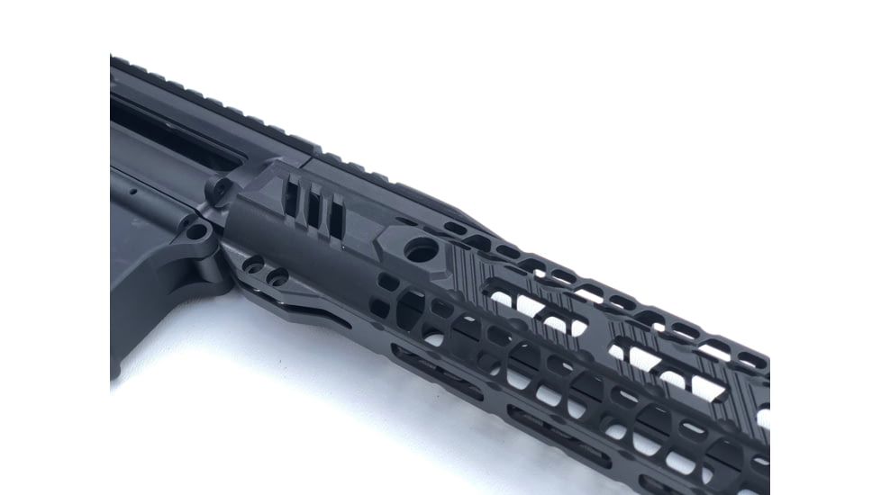 Airborne Arms Leviathan Featherweight Handguard w/ Titanium Barrel Nut, AR-15, 17in Length, 6061-T6 Aluminum, Anodized, Black, Medium, ABN-AAHG-L17B