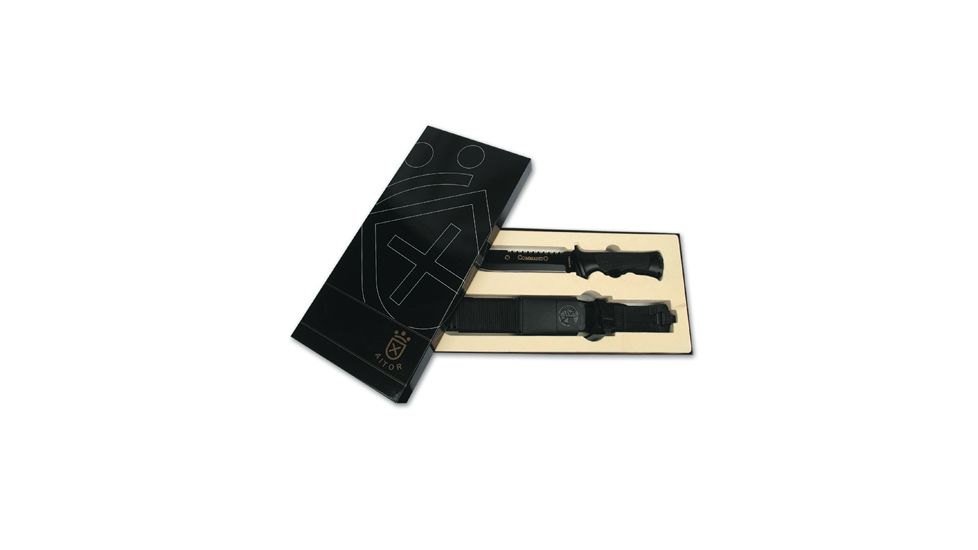 Aitor Commando Gold Fixed Blade Knife,6.9in Steel Blade,Black Handle 16121