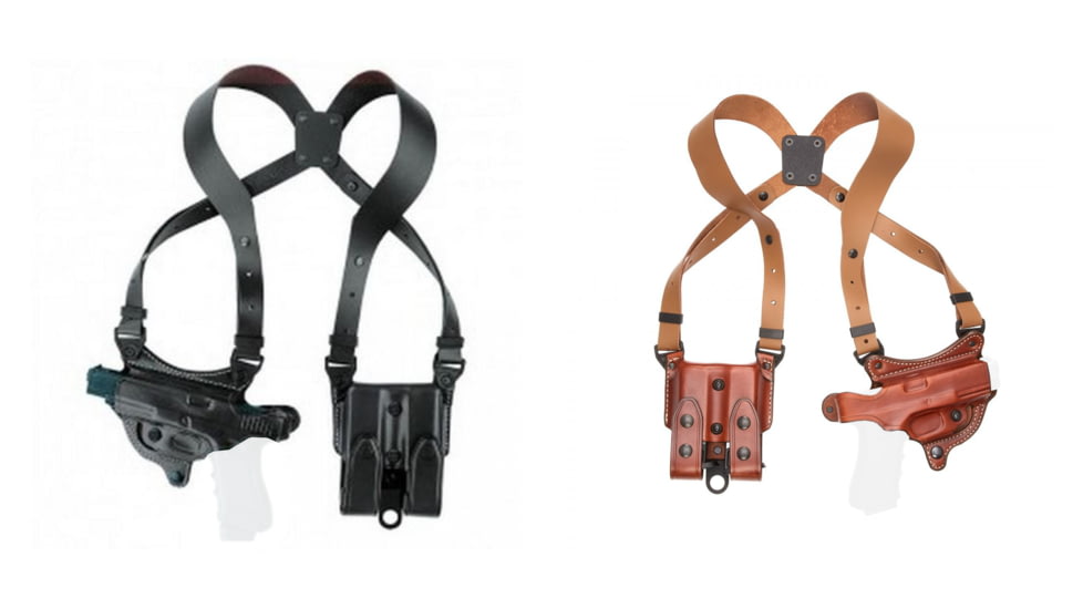 Aker Leather Aker - 107 Flatsider Xr7 Shoulder Holster, Black, Tan
