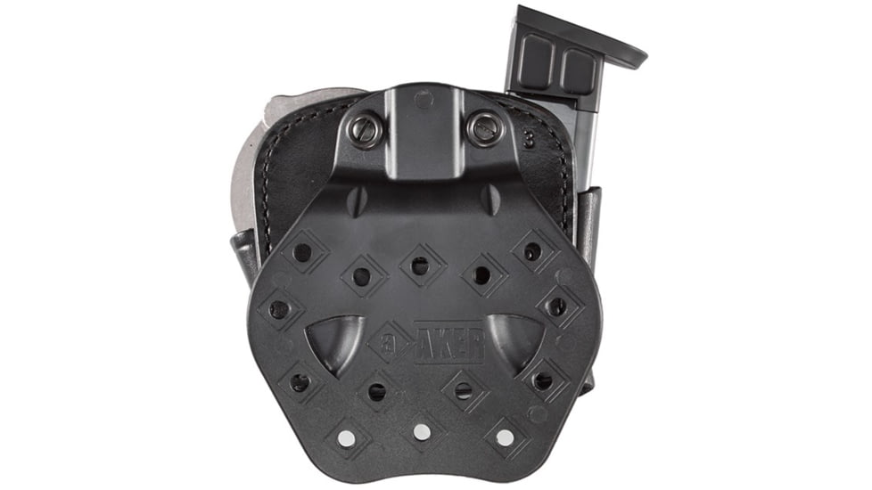 Aker Leather 519A D.M.S. ASP Cuff/Mag Combos, .40 S&amp;W/9mm Luger, Double Stack, Right, Plain, Black, A519ABPR-3