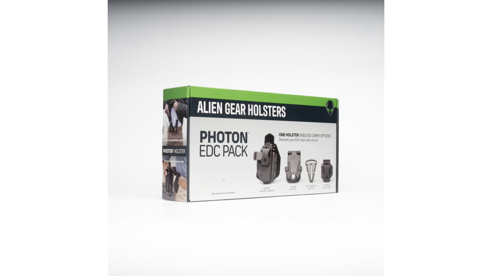 Alien Gear Holsters Photon EDC Pack Polymer IWB Holster, Glock 19/19X/44/45/23/RXM/LTD19/MR920/XR920/ZEV0Z9C, Ambidextrous Hand, Matte Black, PHO-0057-BK-L0-EDC