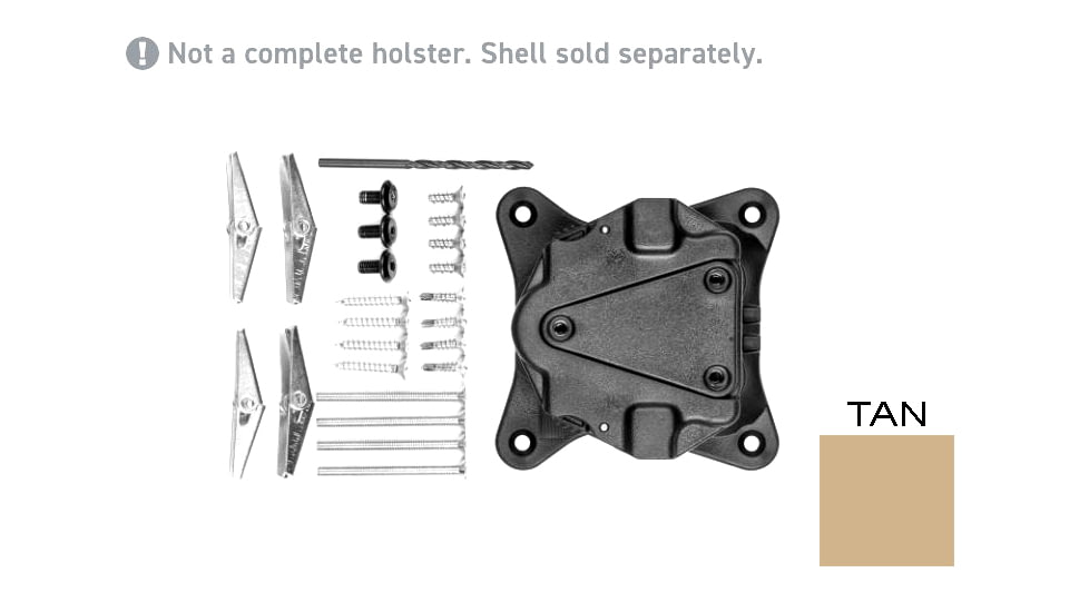 Alien Gear Holsters Rapid Force Duty Holster Surface Mount with Female QDS Adapter, Tan, 00193858224558