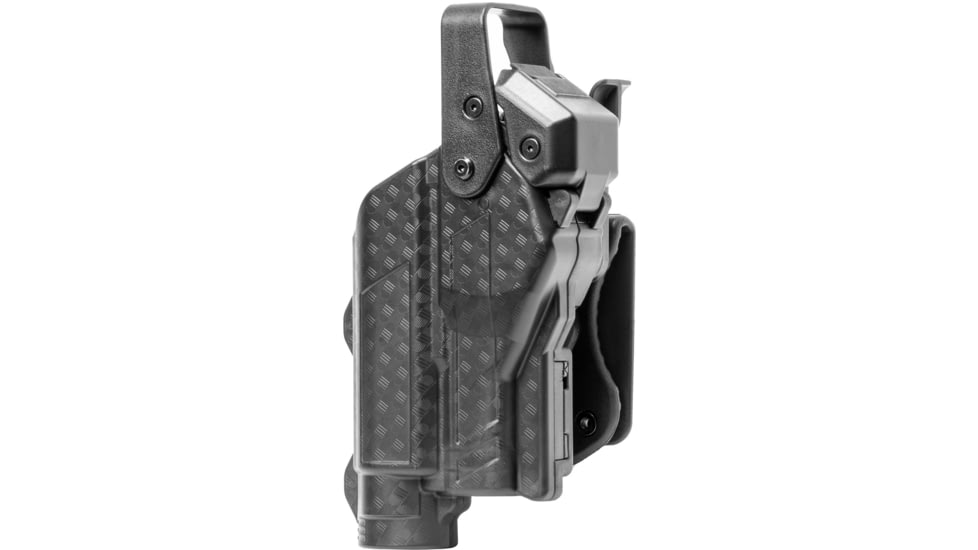 Alien Gear Holsters Rapid Force Mid Ride Belt Slide Holster Light Bearing Level III with QDS, Sig P320/M17 9mm/40, Left, Black, Basketweave, One size, 193858754413