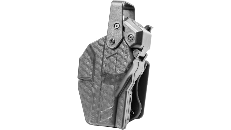 Alien Gear Holsters Rapid Force Mid Ride Belt Slide Holster Level III XL Optic Hood with QDS, Sig P320 Compact/M18/XCompact 9mm/40, Right, Black, Basketweave, One size, 193858754642