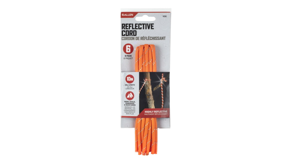 Allen 10 inch Highly Reflective Flagging Cords, 10in, Orange, 6 Pack, 456