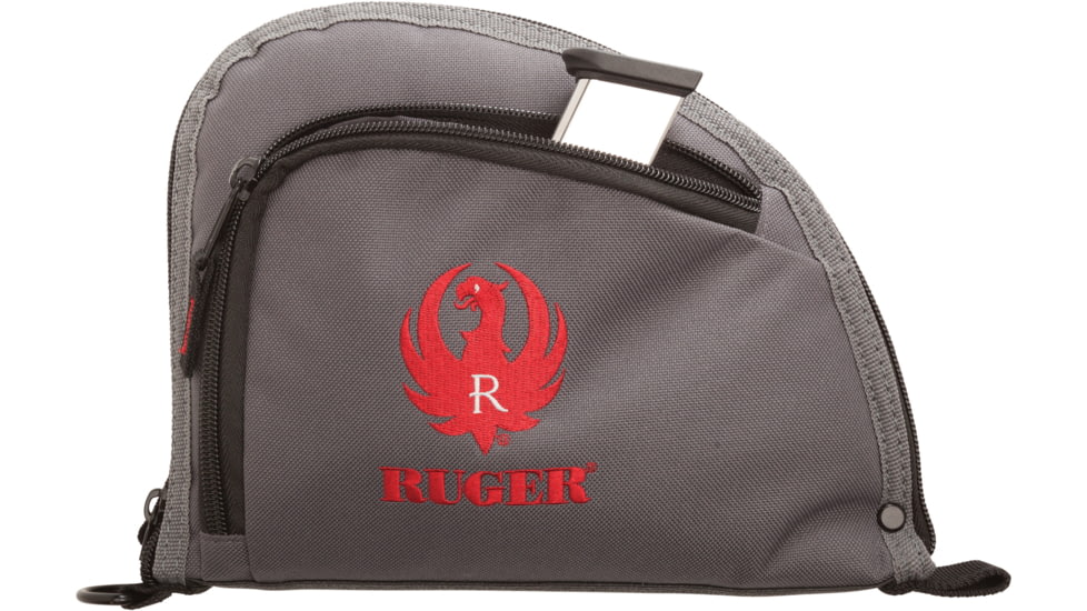 Allen Auto-Fit 1-Pocket Ruger Handgun Case Measures 9.5x7.25 Inches Gray With Red Logo