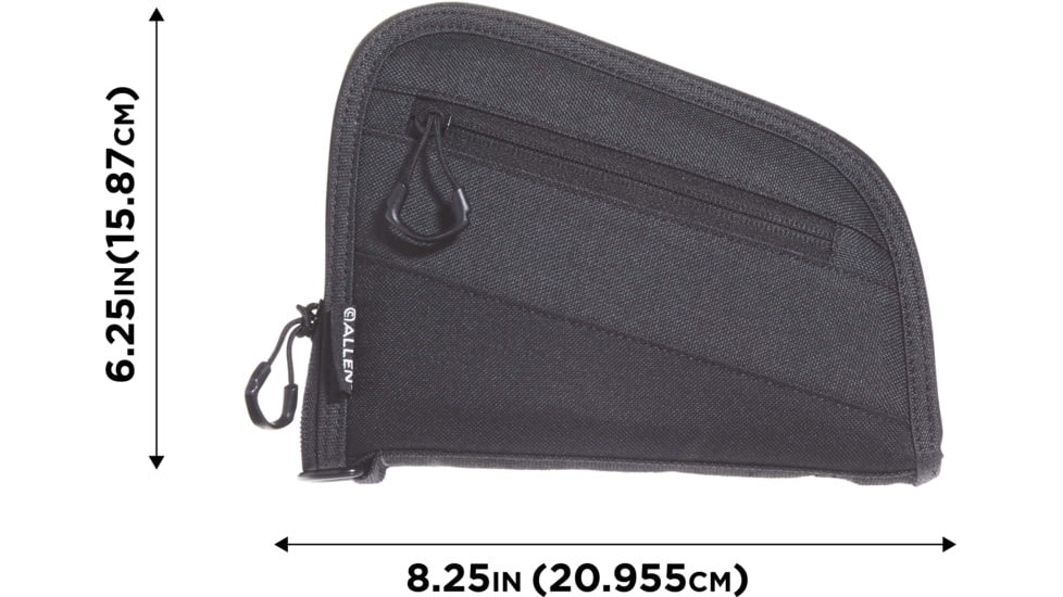 Allen Auto-Fit 2.0 Compact Handgun Case, Black, 8.25 in x 6.25 in, 7753