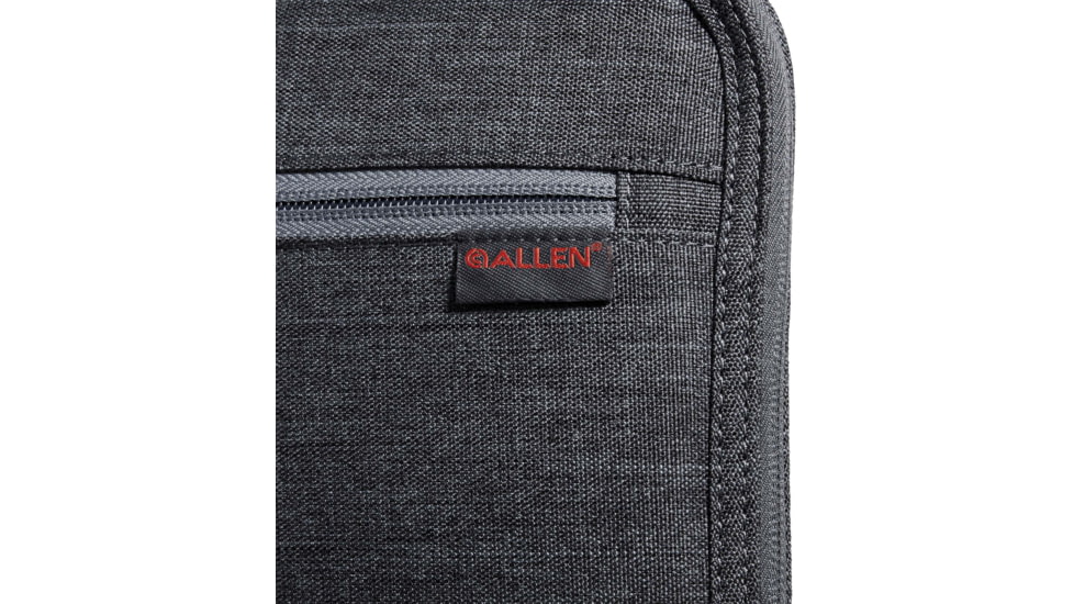 Allen Auto-Fit 2.0 Deluxe Handgun Case, Heather Gray/Red, 12 in x 8 in, 7757