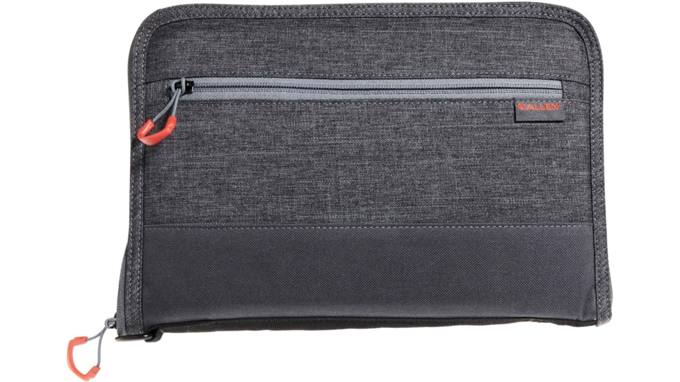 Allen Auto-Fit 2.0 Deluxe Handgun Case, Heather Gray/Red, 12 in x 8 in, 7757