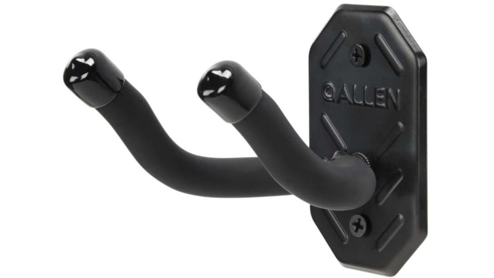 Allen Defender Double Hooks w/Metal Mounting Plate, Black, Steel, 7in, 2 Pack, 5646