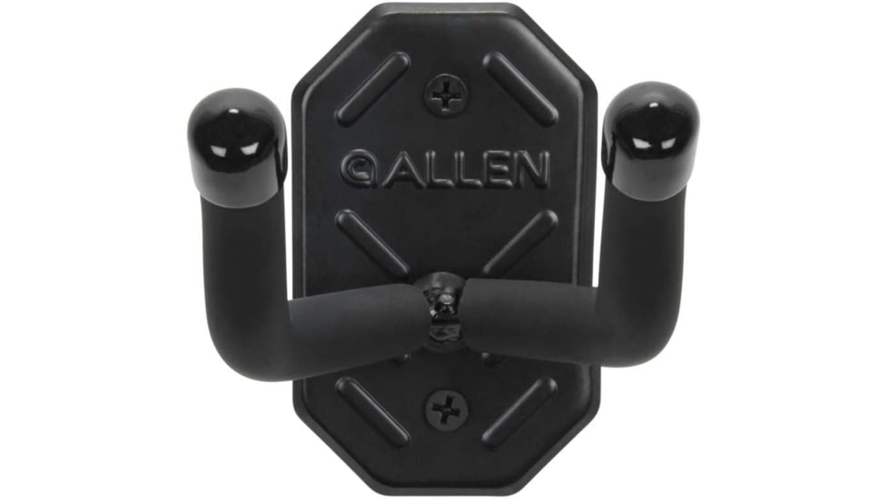 Allen Defender Double Hooks w/Metal Mounting Plate, Black, Steel, 7in, 2 Pack, 5646