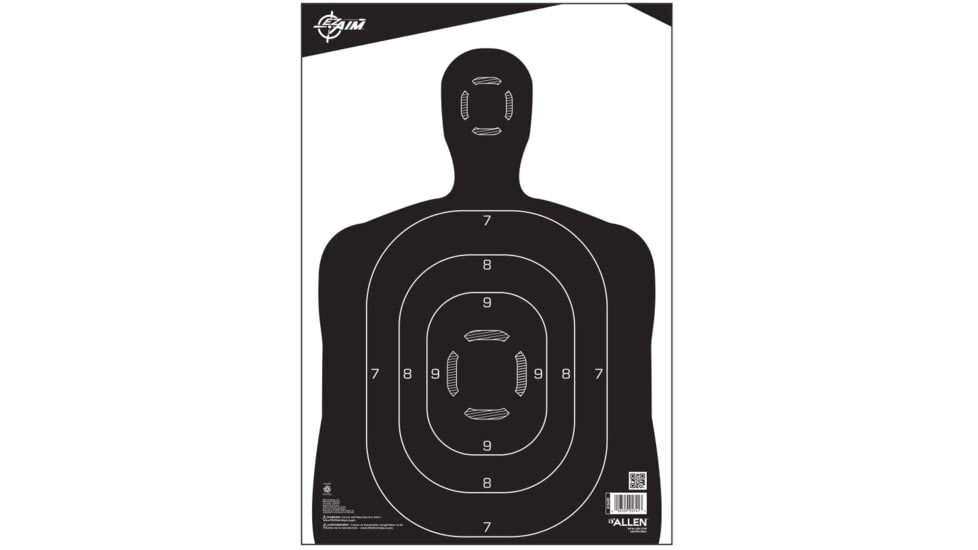 Allen EZ Aim Silhouette Paper Target, 12x18in, 100 Pieces, 15400