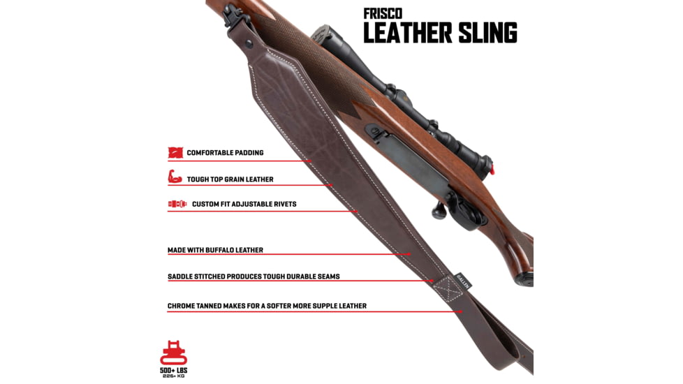 Allen Heritage Plain Dark Leather Rifle Sling, Mahogany, 8511