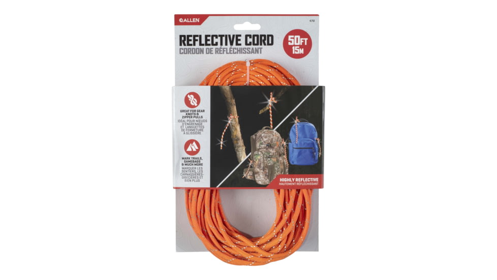 Allen Highly Reflective Flagging Cord, 50-feet, Orange, 470