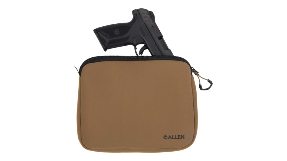 Allen Neoprene Pistol Pouch, Full-Size Handguns up to 9in, FDE, 3638