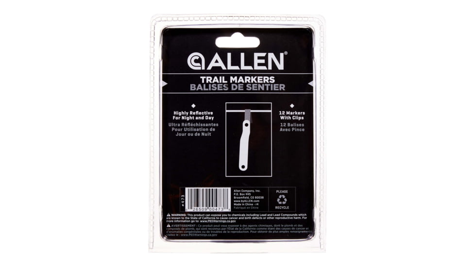 Allen Orange Relfective Trail Marking Clips, 12 Pack, Orange, 473