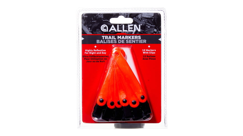 Allen Orange Relfective Trail Marking Clips, 12 Pack, Orange, 473