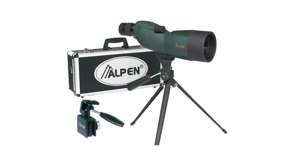 Alpen 15-45x60 Waterproof Compact Spotting Scope, Tripod Car Window Mount, Travel Case 725KIT