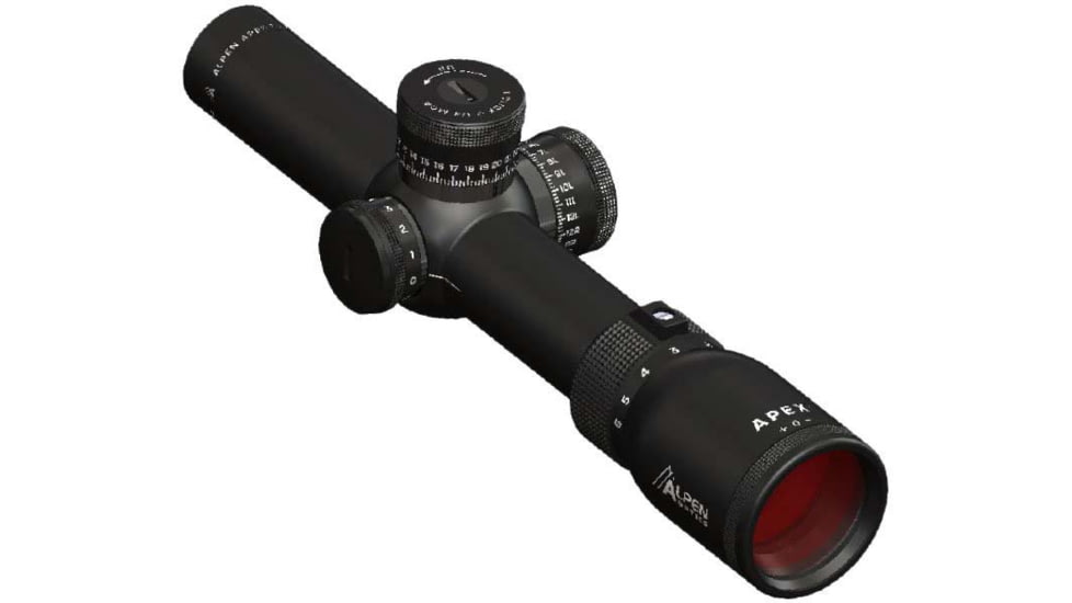Alpen Apex 1-6x24 mm Rifle Scope, 30 mm Tube, 1/4 MOA, FFP, Matte Black, Compact, 4010