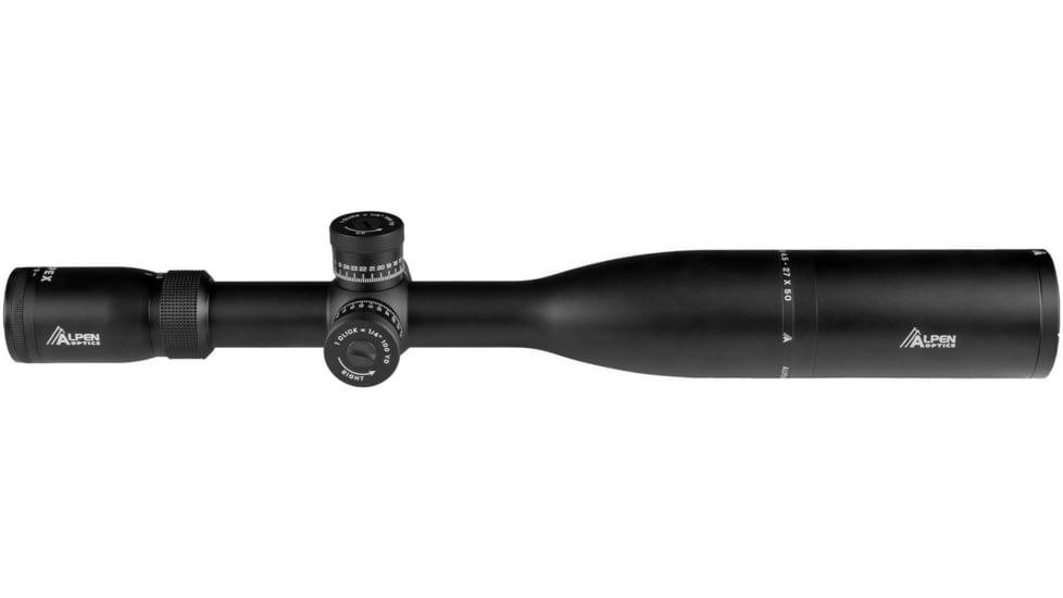 Alpen Apex 4.5-27x50 mm Rifle Scope, 30 mm, FFP, Multicoated, Matte Black, Long, 4015