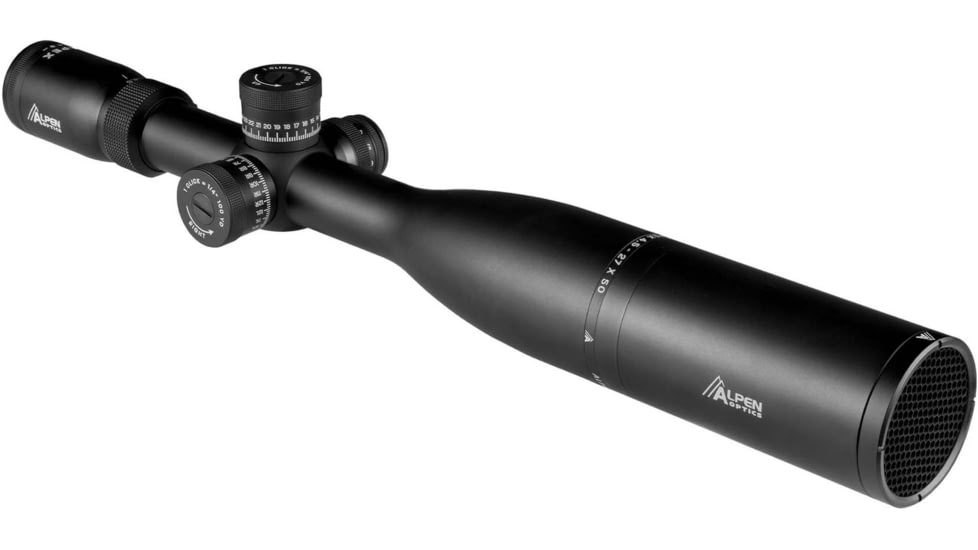 Alpen Apex 4.5-27x50 mm Rifle Scope, 30 mm, FFP, Multicoated, Matte Black, Long, 4015