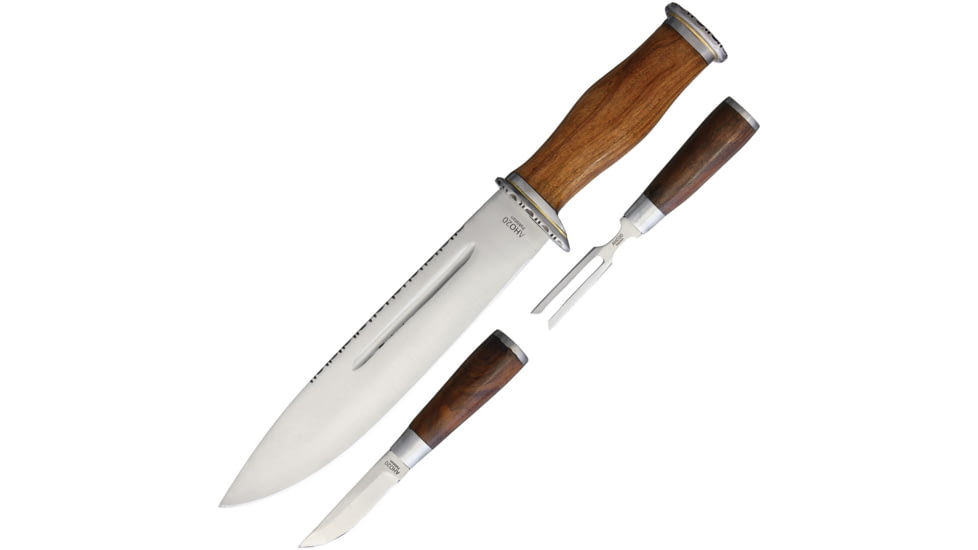 American Hunter Bowie Set Knife, Brown wood handle, # 25 / AH020