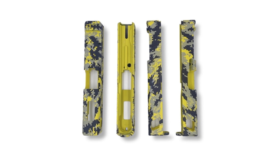 American Tactical Arms OPMOD ATA19 Badger Stripped Slide w/Optic Cut, Gen 3, Yellow Digital, SLD-ATA19-BDR-DIGI-YLLW-RMR