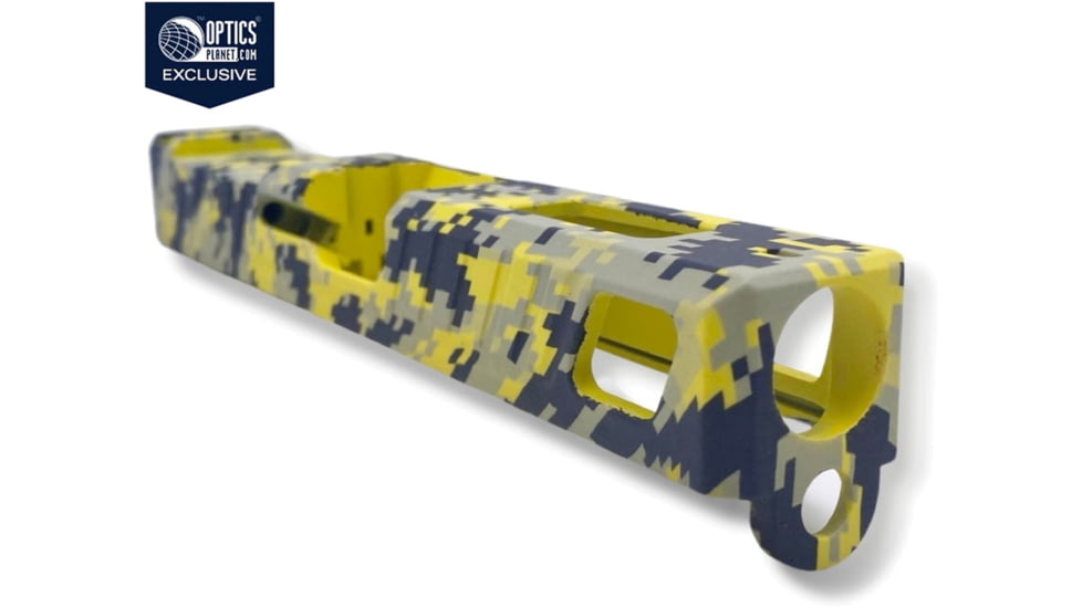 American Tactical Arms OPMOD ATA19 Badger Stripped Slide w/Optic Cut, Gen 3, Yellow Digital, SLD-ATA19-BDR-DIGI-YLLW-RMR