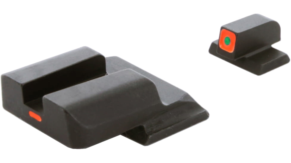AmeriGlo CAP Sight Set for SmithWesson M&amp;P Shield w/Front Green Tritium Orange Square Outline/ Rear Orange Line Non Trit, SW-620