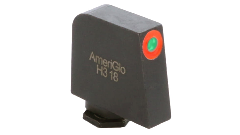AmeriGlo Glock Pro-Glo Tritium Front Pistol Sights, Front Only - Green Tritium Orange Outline Front .407in H .125in W, GL-212-407-O