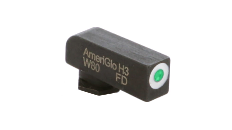 Ameriglo Night Sight, FRONT Only - Green w/ White Outline - For Glocks, .180 Height GL-112-180