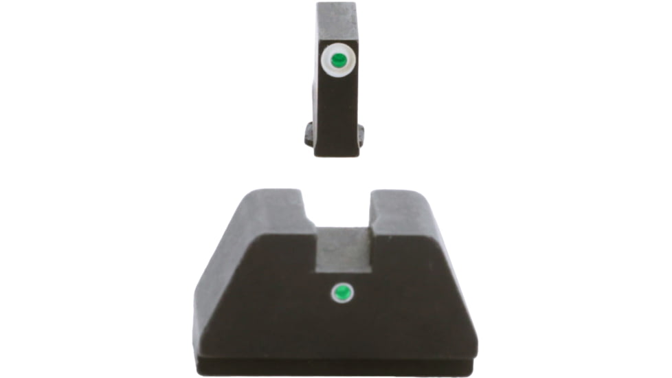 AmeriGlo Optic Compatible Sight Set for Glock 3XL Tall w/Green Tritium White Outline Front/ Single Green Tritium Dot Rear, i-Dot, GL-193