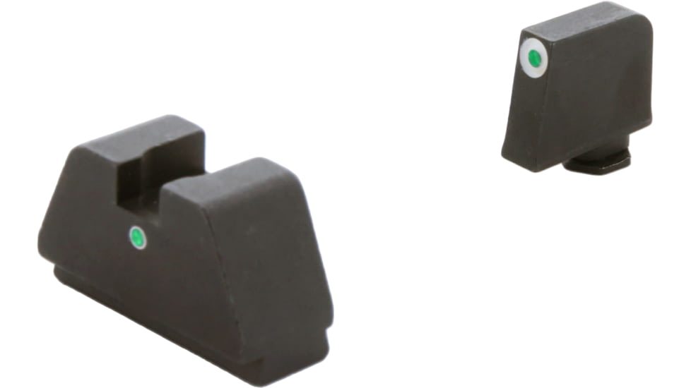 AmeriGlo Optic Compatible Sight Set for Glock 3XL Tall w/Green Tritium White Outline Front/ Single Green Tritium Dot Rear, i-Dot, GL-193