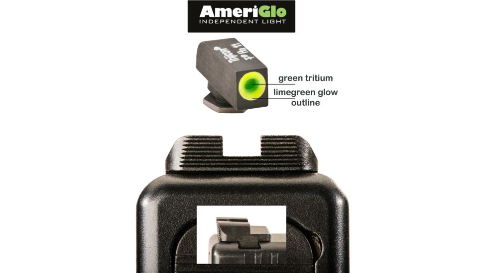 Ameriglo Protector Fits Glock Sight Set, Green-Black GL-701
