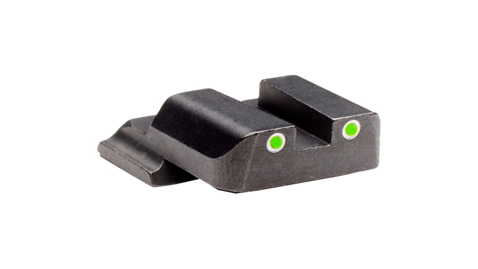 AmeriGlo Rear Only-Green Tritium Lamp, 2-dot White Outlines .165 Sq Notch, SW-470R