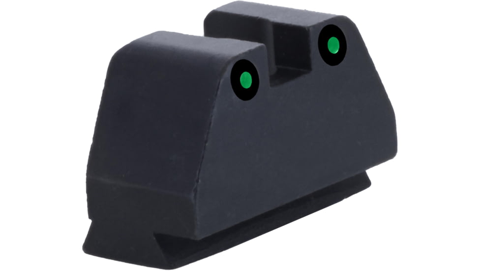 AmeriGlo Smith and Wesson Rear Sight, Green Tritium 2-Dot Black Outlines .492inH .150in Sq Notch, Smith &amp; Wesson, SW-2200R