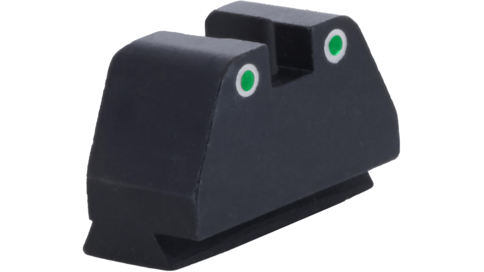 AmeriGlo Smith and Wesson Rear Sight, Green Tritium 2-Dot White Outlines .492inH .150in Sq Notch, Smith &amp; Wesson, SW-2100R