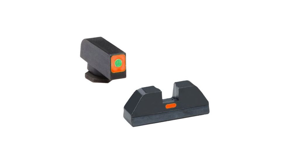 Ameriglo Tritium Front and non trit rear sights, green orange GL-627