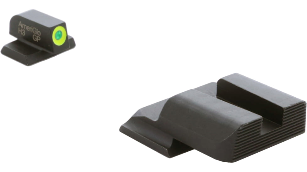 AmeriGlo Tritium Front Black Rear M&amp;P Shield ProGlo Front, LimeLumi Outline SW-543