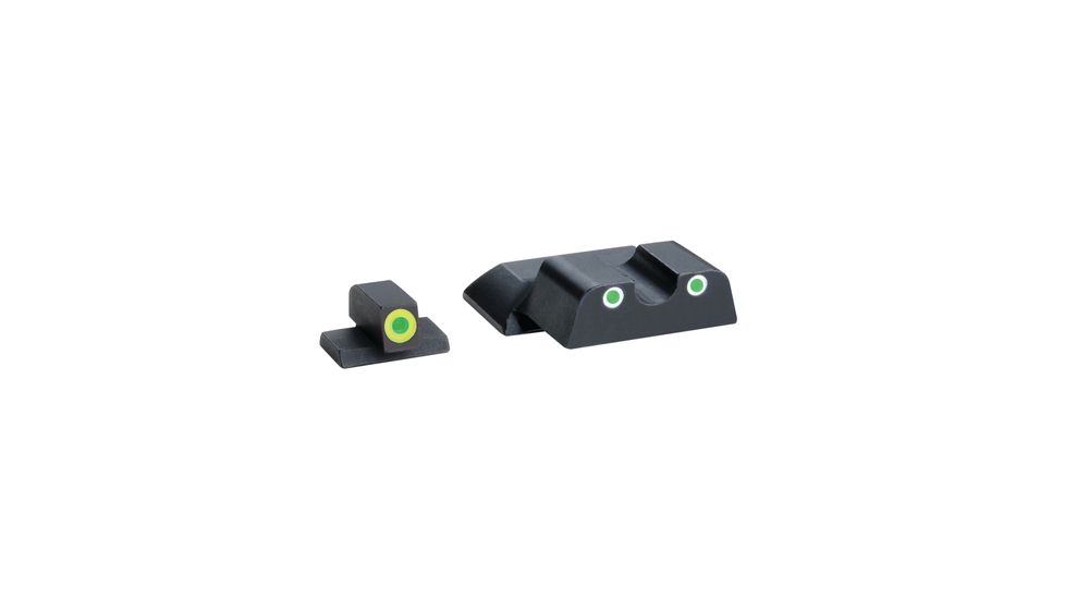 Ameriglo Tritium Front/Rear Combo Sights Green Dot White Outline Rear And Green Dot LumiLime Outline Front For S&amp;W Shield