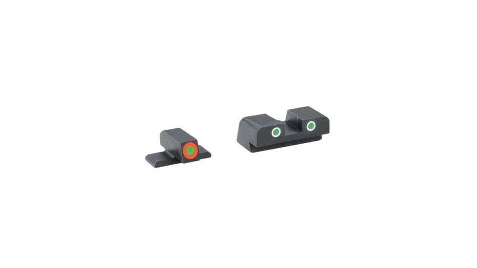 Ameriglo Tritium Front/Rear Combo Sights Green Dot White Outline Rear And Green Dot Orange Outline Front For Springfield XD/XDM/XDS