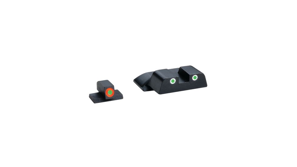 Ameriglo Tritium Front/Rear Combo Sights Green Dot White Outline Rear And Green Dot Orange Outline Front For S&amp;W M&amp;P Not Shield