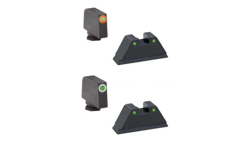 Ameriglo Tritium Front Rear Tall Suppressor Set, Black, Green