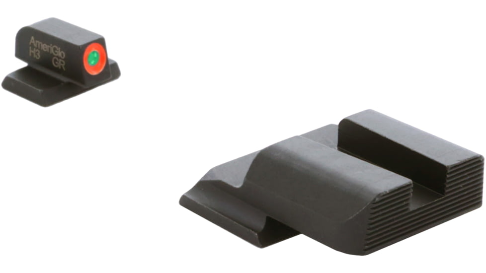 AmeriGlo Tritium Night Sight Set, M&amp;P Shield, ProGlo Front Orange Outline, Black Rear SW-443